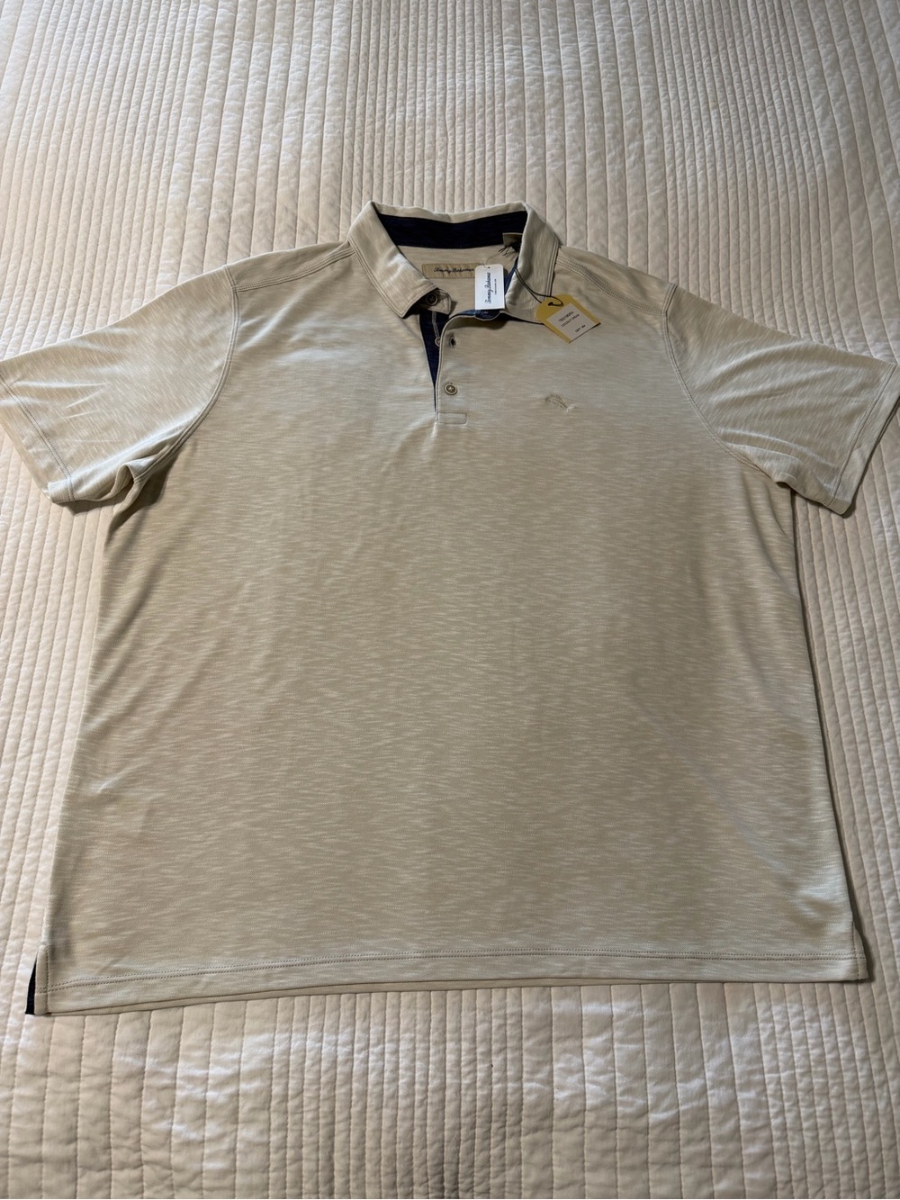 NWT Tommy Bahama Paraiso SS Polo XXL Coconut Cream Modal Golf Resort Shirt